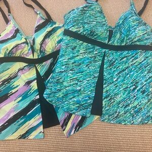 #27❤️ NEW FREE COUNTRY Colorful Striped Tankini Bundle